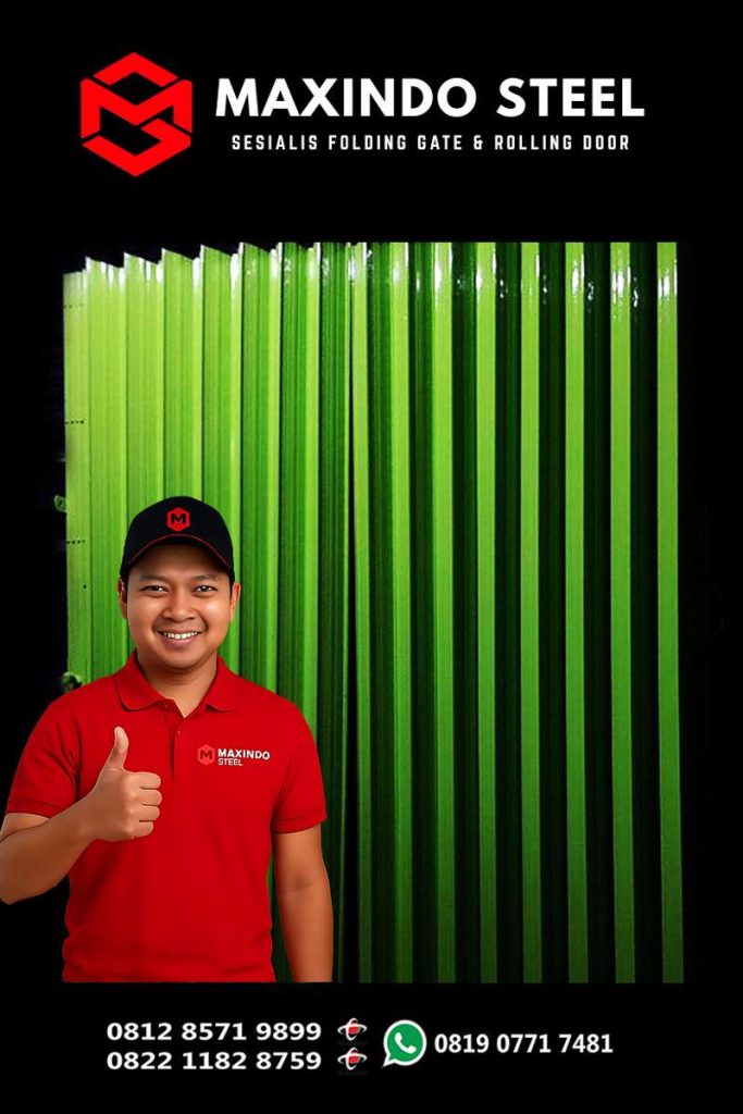 Folding gate Bogor berkualitas dari Maxindo Steel dengan pemasangan rapi, harga jelas, dan layanan jasa pasang folding gate Bogor terpercaya.