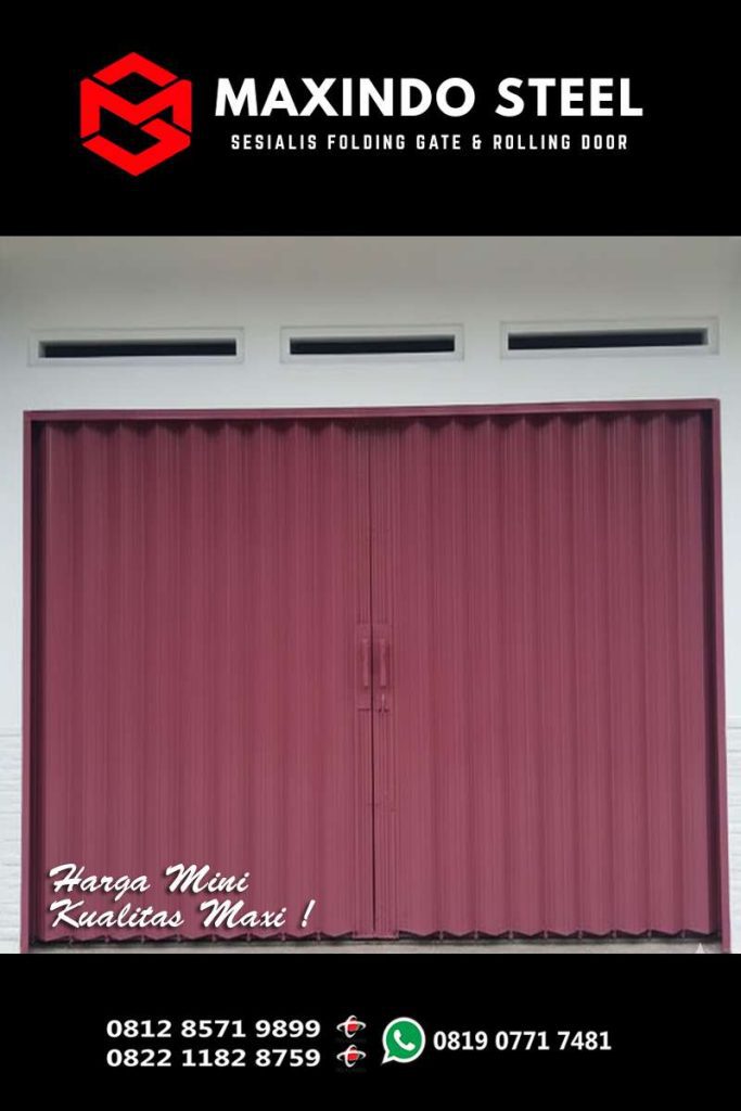 Folding Gate Cilangkap Jakarta Timur warna merah marun untuk ruko