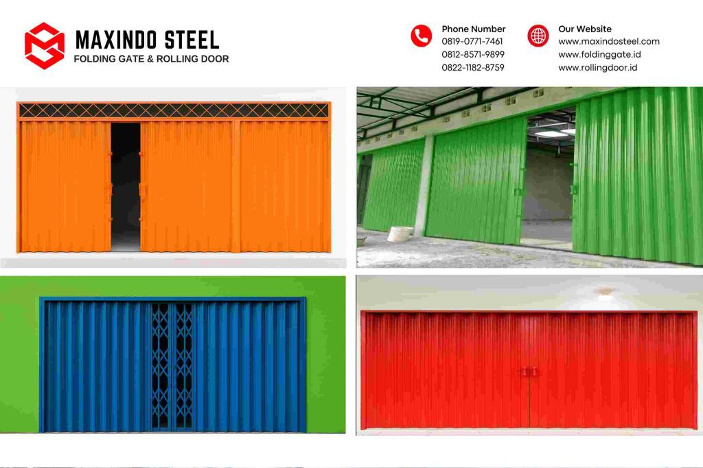 Folding gate besi dan galvalum Maxindo Steel di Kebayoran Baru Jakarta Selatan – jasa pemasangan profesional area Cipete Utara, Kramat Pela, Melawai, Petogogan, dan sekitarnya.