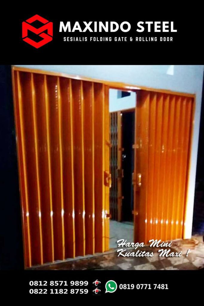 Folding Gate Munjul Jakarta Timur warna orange tua untuk rumah
