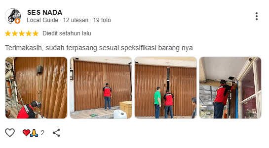 Testimoni SES NADA pemasangan folding gate Bogor sesuai spesifikasi Maxindo Steel