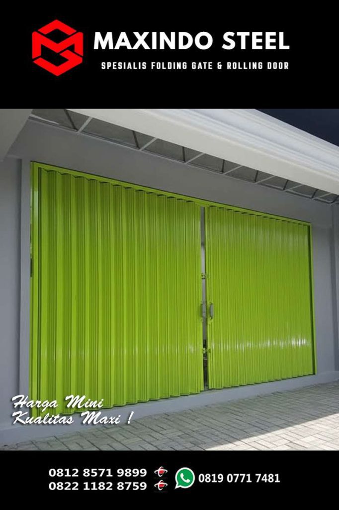 Folding Gate Galvalum Hijau Super untuk Ruko – Jasa Pasang Folding Gate Duren Sawit Jakarta Timur