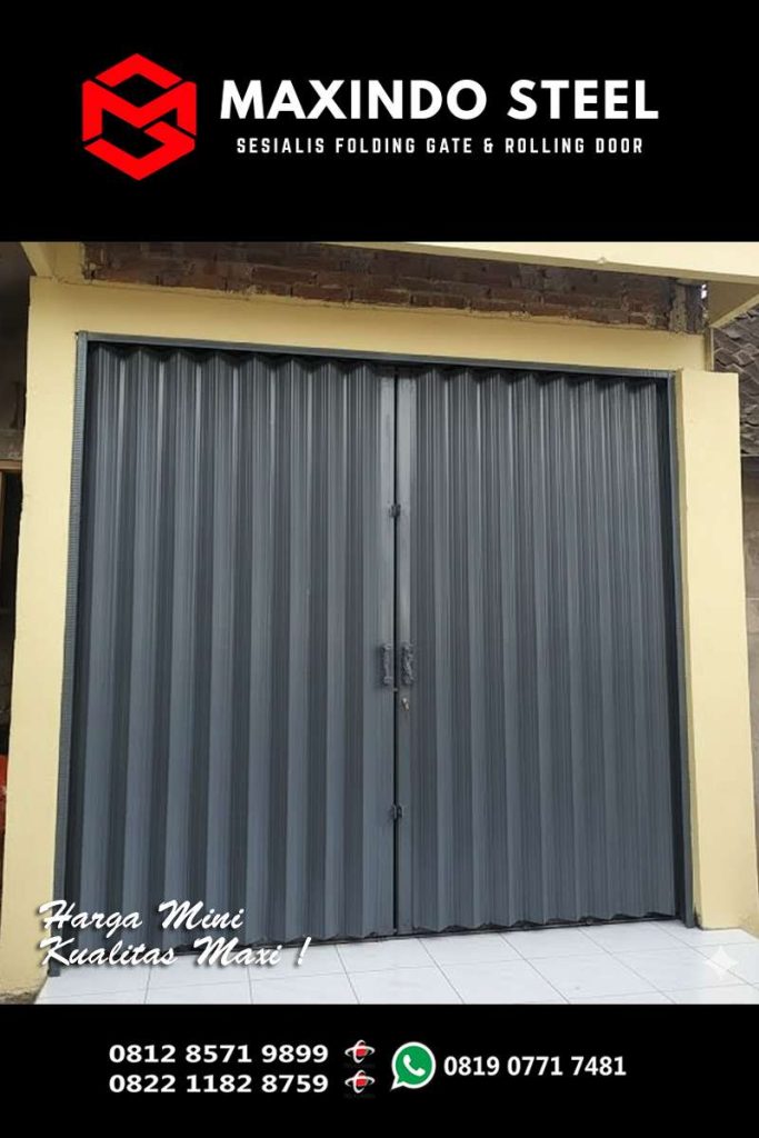 Folding Gate Rambutan abu-abu gelap model ekonomis